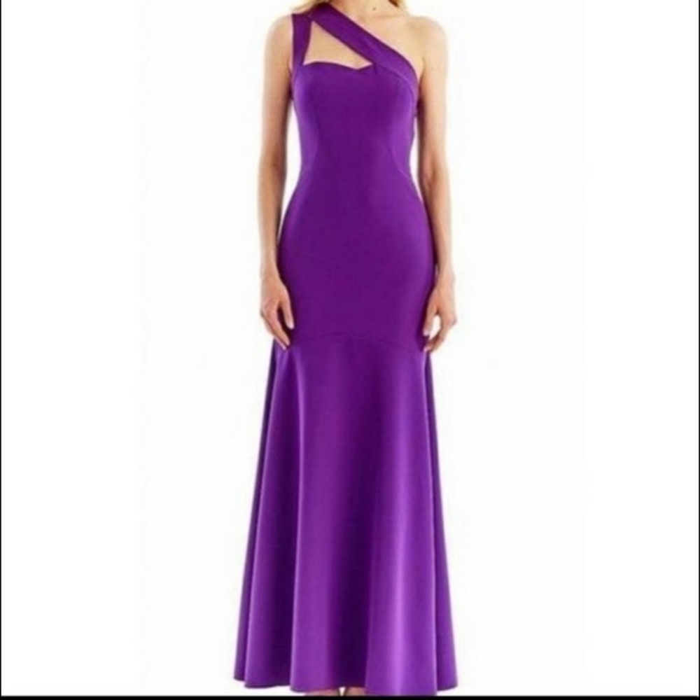 Purple One Shoulder Long Dress
